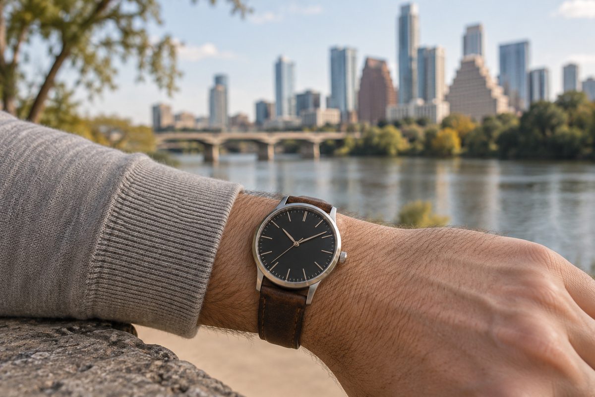 Everyday watch worn on a real wrist